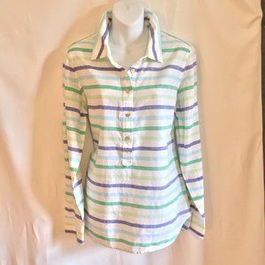 Vineyard Vines Stripe Linen blend Blue Green White
